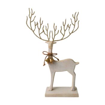 Wooden Reindeer With Sparkly Antelers, 3 of 5