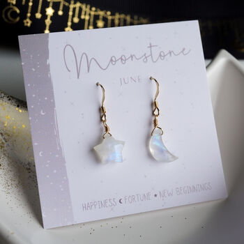 Crescent Moon And Star Earrings, 2 of 12