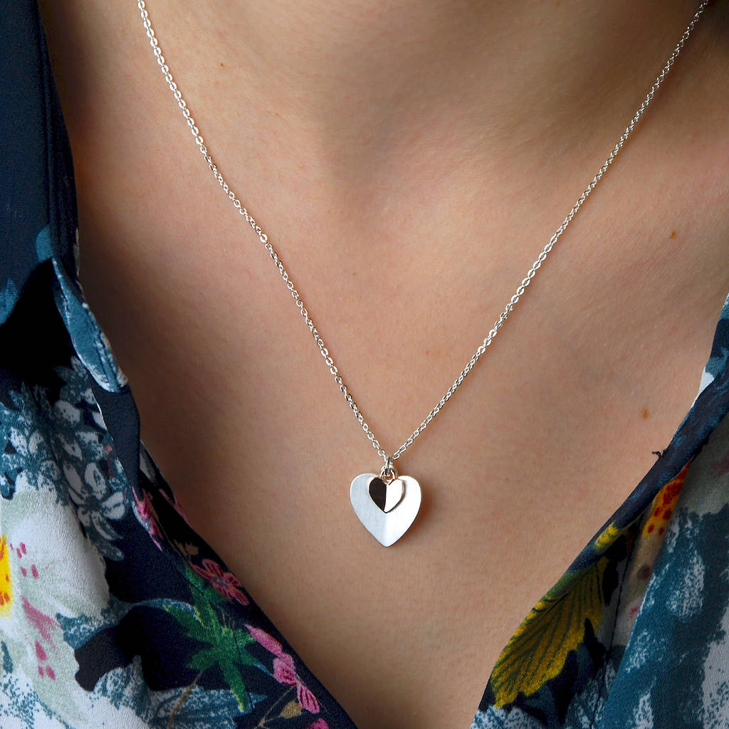 Personalised Silver And Rose Gold Plated Heart Necklace, 1 of 7