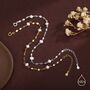Pearl Beaded Bracelet With Sparkly Disk Chain In Sterling Silver, thumbnail 4 of 11