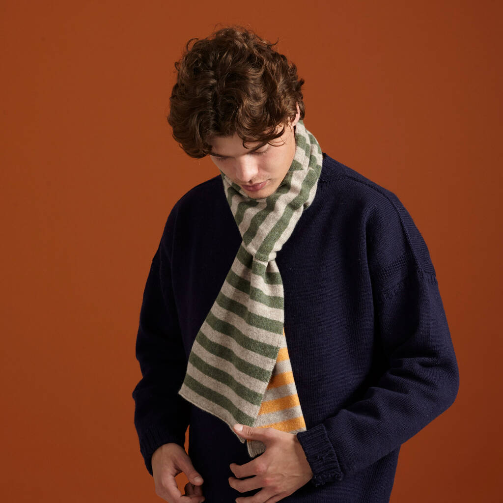 Stripe Soft Lambswool Scarf, 1 of 12