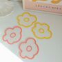 Flower Floral Transparent Coasters Pink And Yellow, thumbnail 2 of 4