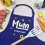 Personalised Cute Flowers Mothers Day Organic Apron, thumbnail 3 of 4