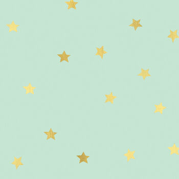 Gold Foiled Turquoise Stars Wrapping Paper Two Sheets, 4 of 4