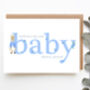 Personalised Blue Rabbit Baby Shower Card, thumbnail 5 of 5