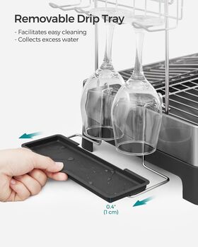 Two Tier Dish Drying Rack Steel Drainer Shelf, 7 of 8