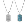 Personalised Men's Blue Turquoise Dog Tag Necklace, thumbnail 7 of 8