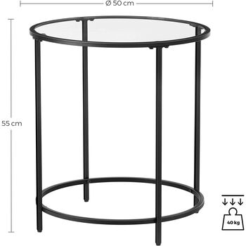 Black Round Side Table Small Coffee Table End Table, 8 of 8