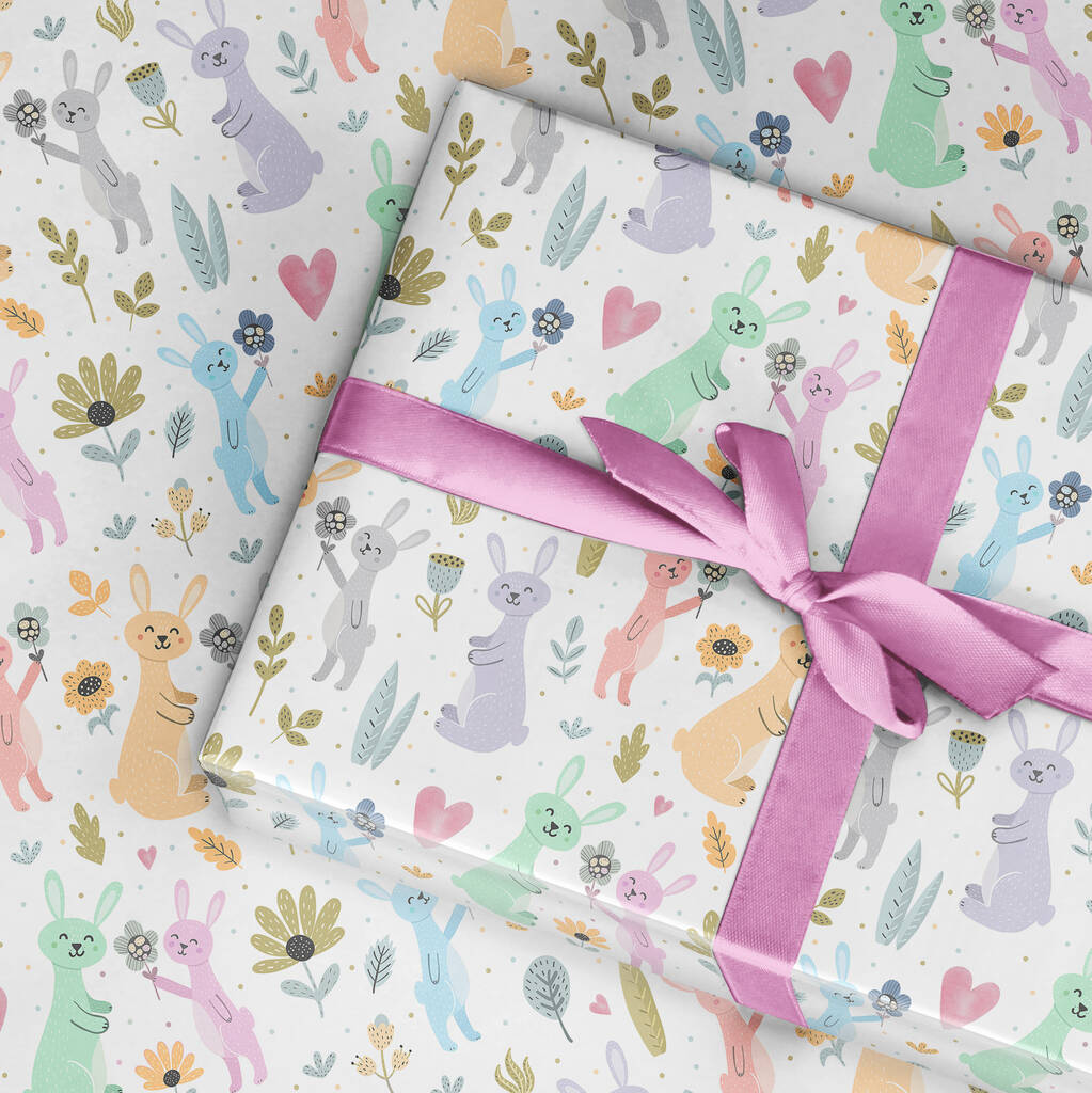 Mothers Day Wrapping Paper Roll Rabbit And Baby By The Wrapping Paper Shop