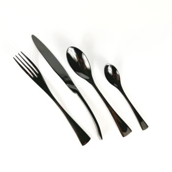 Munich Black Stainless Steel Cutlery Sets X16/24 Pieces, 5 of 6