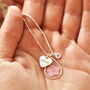 Personalised Pressed Birth Flower And Heart Charm Necklace, thumbnail 1 of 11