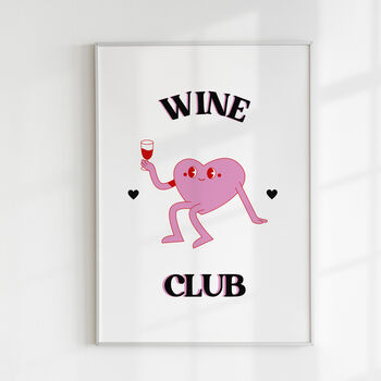 Retro Cartoon Funny Wine Club Wall Print, 2 of 6