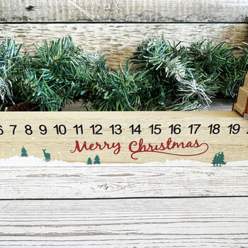 Wooden Christmas Train Advent Calendar Countdown, 4 of 5