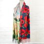 Poppy Fields By Monet And Poppy Print Reversible Scarf, thumbnail 1 of 4