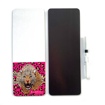 Wild Cat Leopard Print Magnetic Fridge Memo Boards, 4 of 11