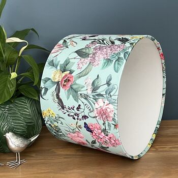Pale Green Bold Floral Velvet Lampshades, 5 of 9