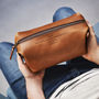 Personal Message Leather Luxe Wash Bag, thumbnail 3 of 5