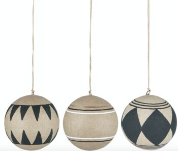 Set Of Three Eco Natural Christmas Baubles, 3 of 3