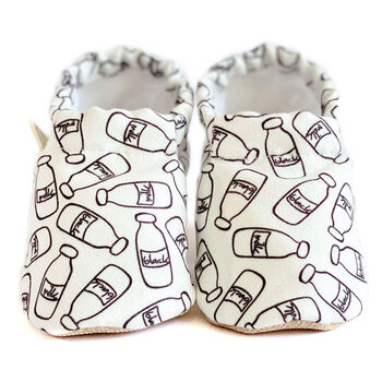 Milk + Black Cotton Slippers For Babies And Toddlers, 3 of 4
