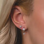 925 Silver Earring Set , Silver Flower Earring For Her, thumbnail 2 of 8