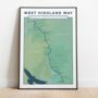 Personalised West Highland Way Map Art Print, thumbnail 3 of 9