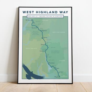 Personalised West Highland Way Map Art Print, 3 of 9