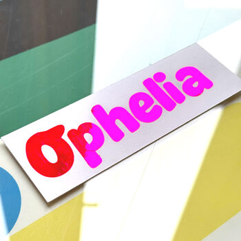 Personalised Fluorescent Vinyl Name Sticker Decal, 6 of 6
