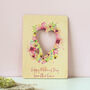 Personalised Wooden Mothers Day Card With Pink Flowers, thumbnail 3 of 3