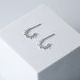 Sterling Silver Spiked Hoop Stud Earrings, thumbnail 3 of 5