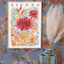 November Chrysanthemums Birth Flower Print With Name, thumbnail 1 of 6