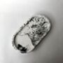 White Monochrome Marbled Abstract Curved Trinket Tray, thumbnail 5 of 5