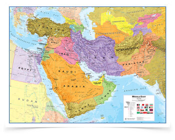 Map Of Middle East Political Boundaries Poster, 5 of 5