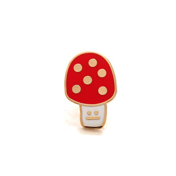 Toadstool Enamel Brooch, 3 of 12