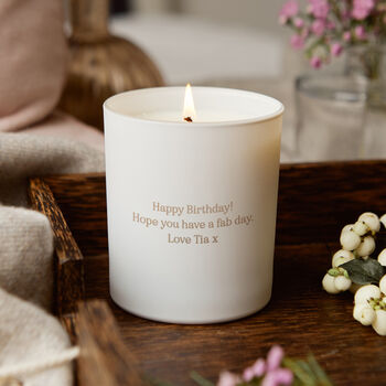 Taurus Zodiac Birth Flower Personalised Candle Gift, 3 of 12