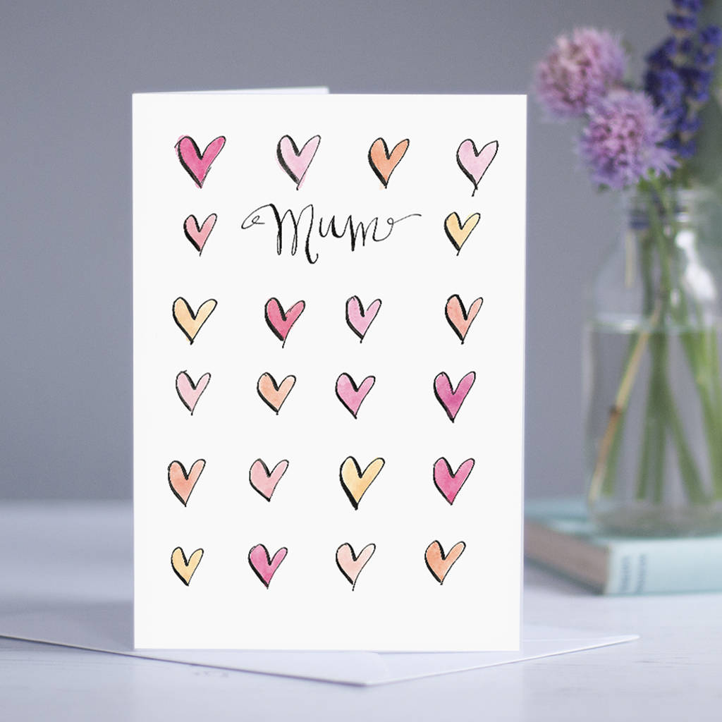 'hearts for mum' card by gabrielle izen | notonthehighstreet.com