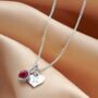 Ruby Birthstone 40th Wedding Anniversary Silver Necklace, thumbnail 1 of 6