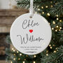 Couples Ceramic Disc Hanging Decoration Bauble + Gift Box, thumbnail 1 of 8