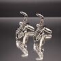 Saxophone Silver Cufflinks Gift Jazz, thumbnail 1 of 5