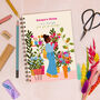 Floral Plant Lady Illustrated Personalised Notebook, thumbnail 3 of 7