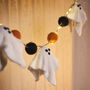 Halloween Pre Lit Felt Ghost And Pompoms LED Garland, thumbnail 1 of 2