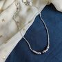 925 Silver Black Silver Ball Thin Dangle Payal Anklet, thumbnail 4 of 4