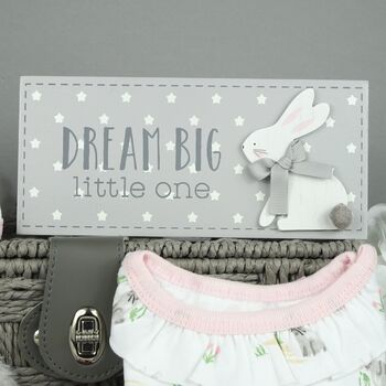 Bobtail Bunny Pink New Baby Gift Hamper, 4 of 6