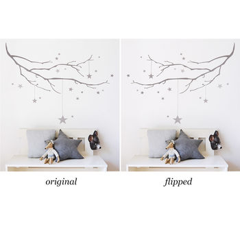 Winter Branch With Stars Fabric Wall Sticker, 4 of 6