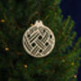 Handmade Bronze Christmas Tree Decoration – Weave, thumbnail 1 of 2