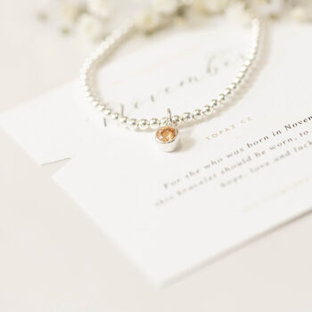 Sterling Silver November Birthstone Bracelet, 4 of 9