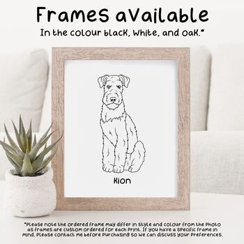 Custom Bingley Terrier Dog Outline Portrait With Flowers, 8 of 9