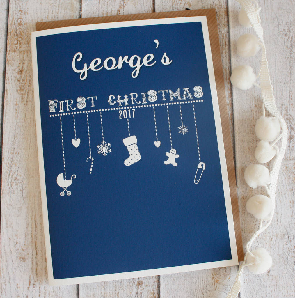 personalised baby's first christmas card by the little paper company