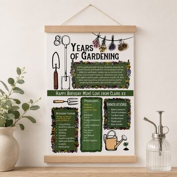 80th Birthday Gift For Gardeners Personalised Print, 2 of 9