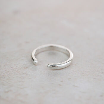 Sterling Silver Hammered Skinny Toe Ring, 2 of 3