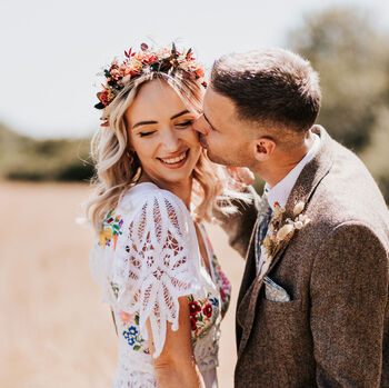 Boho Bridal Flower Crown, 8 of 9